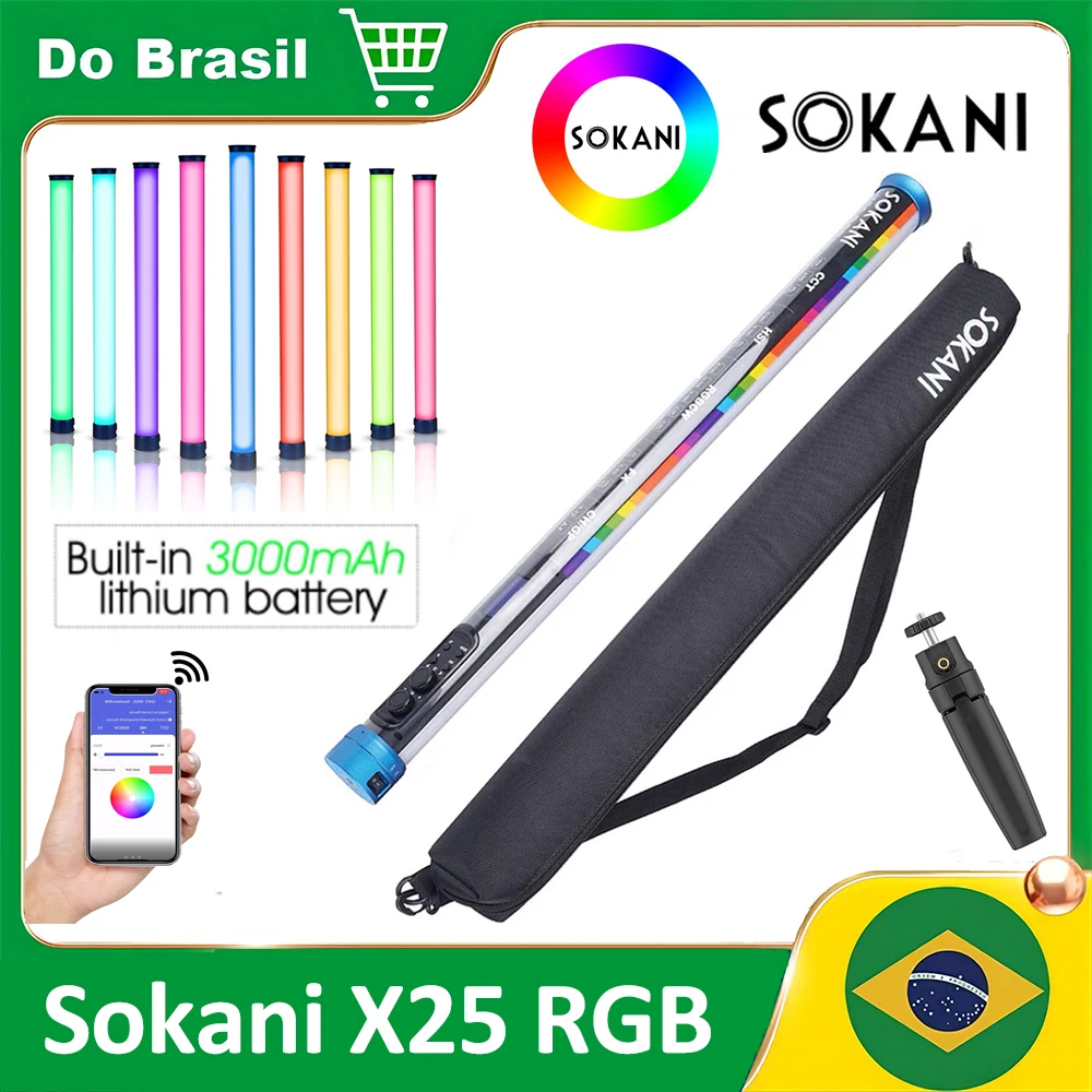 Sokani X25 RGB LED Video Light Handheld Tube Wand Stick Light CTT Photography Lighting 3000mAh APP Control for YouTube Tiktok