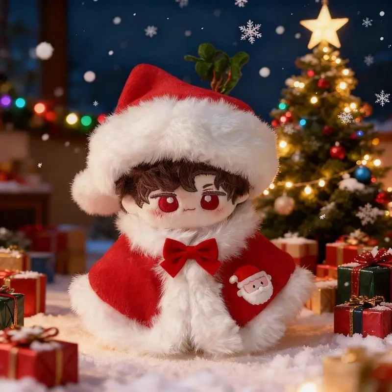

No Doll 20cm Cotton Doll Outfit New Year Set Christmas Costume Visit Clothes Valentine'S Day Cloak Attribute Doll Clothes Toy