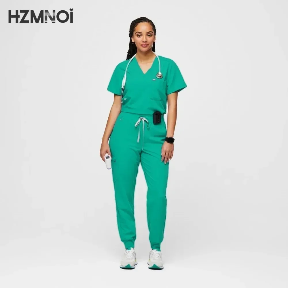 New Tops+pant Medical Uniform Surgery Scrubs Shirt Short Sleeve Pet Shop Doctor Nurse Nursing Uniform Set Women Workwear Scrub