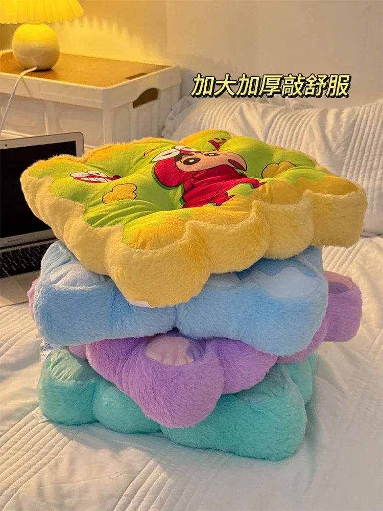 Gruby Poduszka na Siedzenie Crayon Shin Chan, Pluszowa Podkładka na Krzesło z Motywem Anime, Wygodna Miękka Dekoracja Domu, Poduszka na Krzesło dla Dziewczynki
