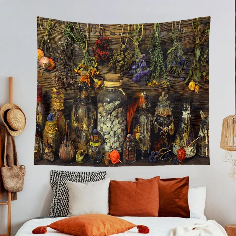 Witch Tapestry Wall Hanging Esoteric wicca and occult background fortune telling and divination Living Room Drom Home Decor