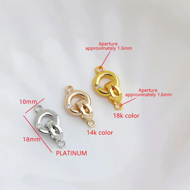 Piece Fastener Connector Clasps Locks Gold Plated Brass Inlaid Zircon Pearl End Clasps For Jewelry DIY Bracelet Necklace 1