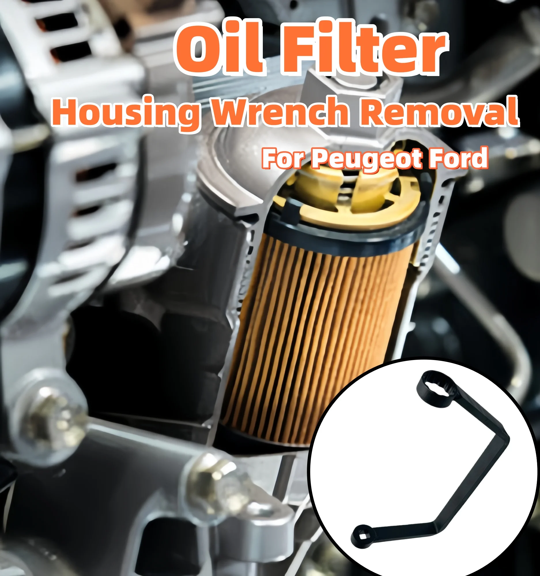 

Car Oil Filter Housing Wrench Removal Spanner 27mm Oil Filter Removing Tool Hand-Held Disassembly Tool For Peugeot Ford