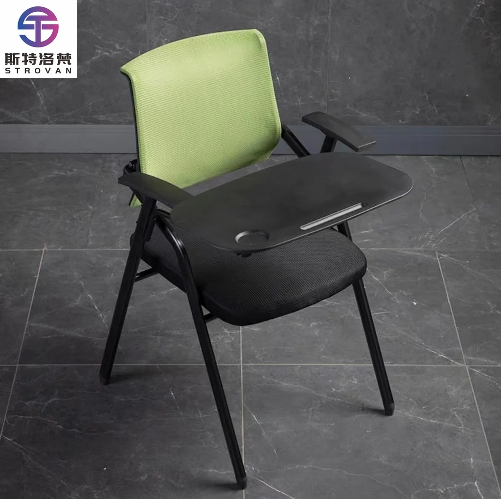 

Heavy Duty Metal Training Chair University College Lecture Mesh Office Chair with Big Writing Board