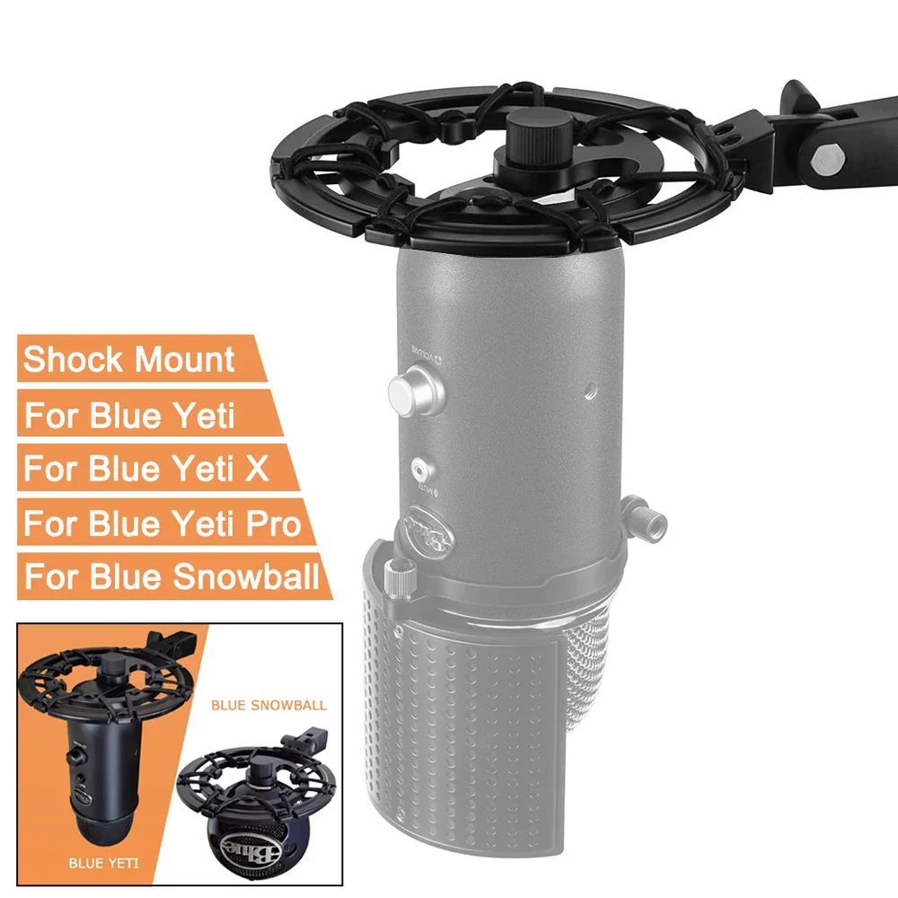 Blue Yeti Shock Mount stopowy Shockmount redukuje szum wibracji dopasowujący mikrofon ramię wysięgnika kompatybilny z niebieskim Yeti i Yeti Pro Mic