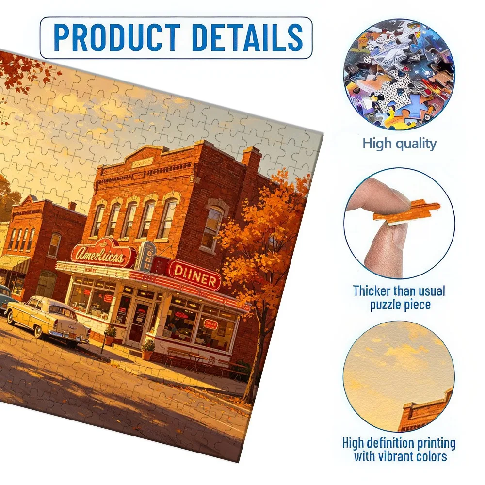35/300/500/1000pcs Personalized Custom Photo Puzzle Tourist Photos Parent-Child Interactive Diy Assemble Game Toy