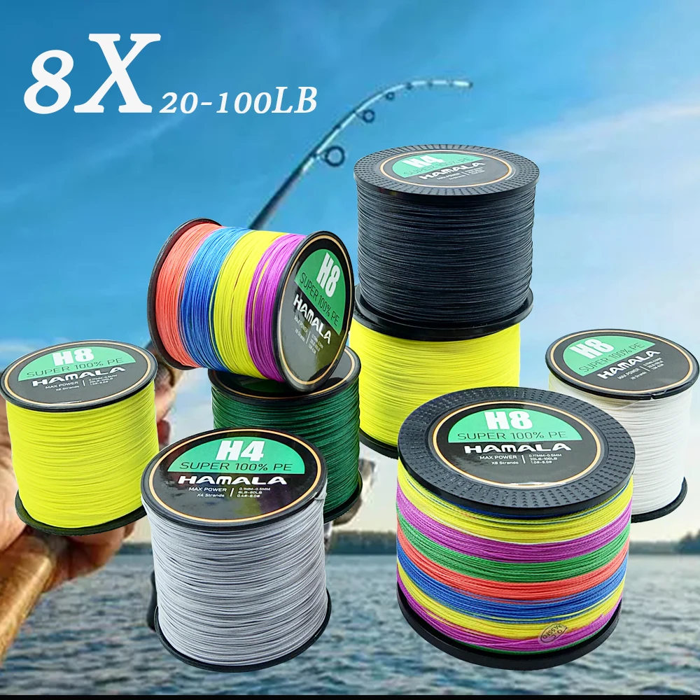 

HAMALA 300M 500M 1000M 8 Strands 20-100LB PE Braided Fishing Wire Multifilament Super Strong Fishing Line Japan Multicolor