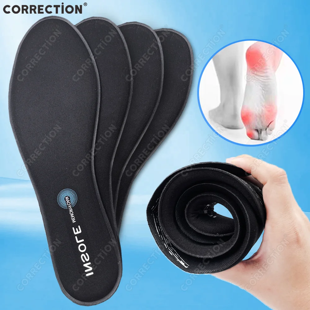 CORRECTION Memory Foam Insoles For Shoes Sole Deodorant Breathable Cushion Running Insoles For Feet Man Women Orthopedic Insoles