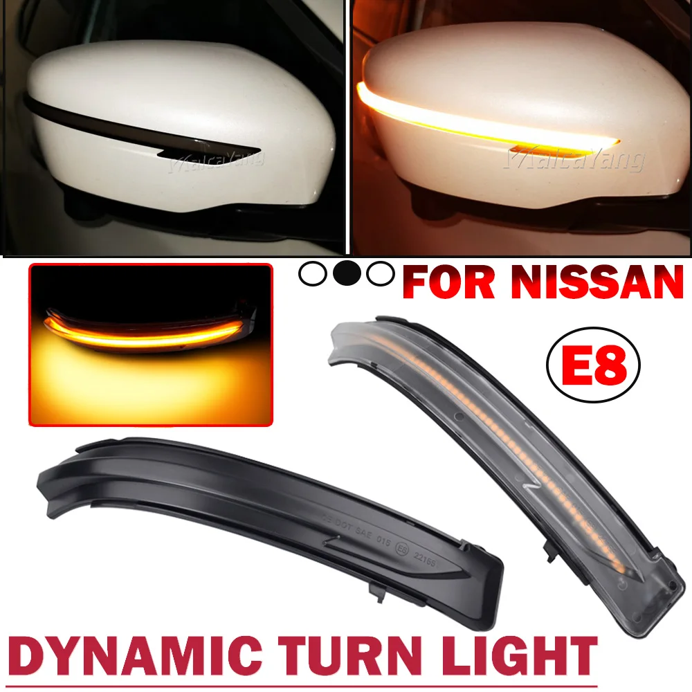 1Pair Dynamic Blinker For Nissan X-Trail T32 Qashqai J11Murano Z52 Navara NP300 Pathfinder Terra Light Mirror Indicator Repeater