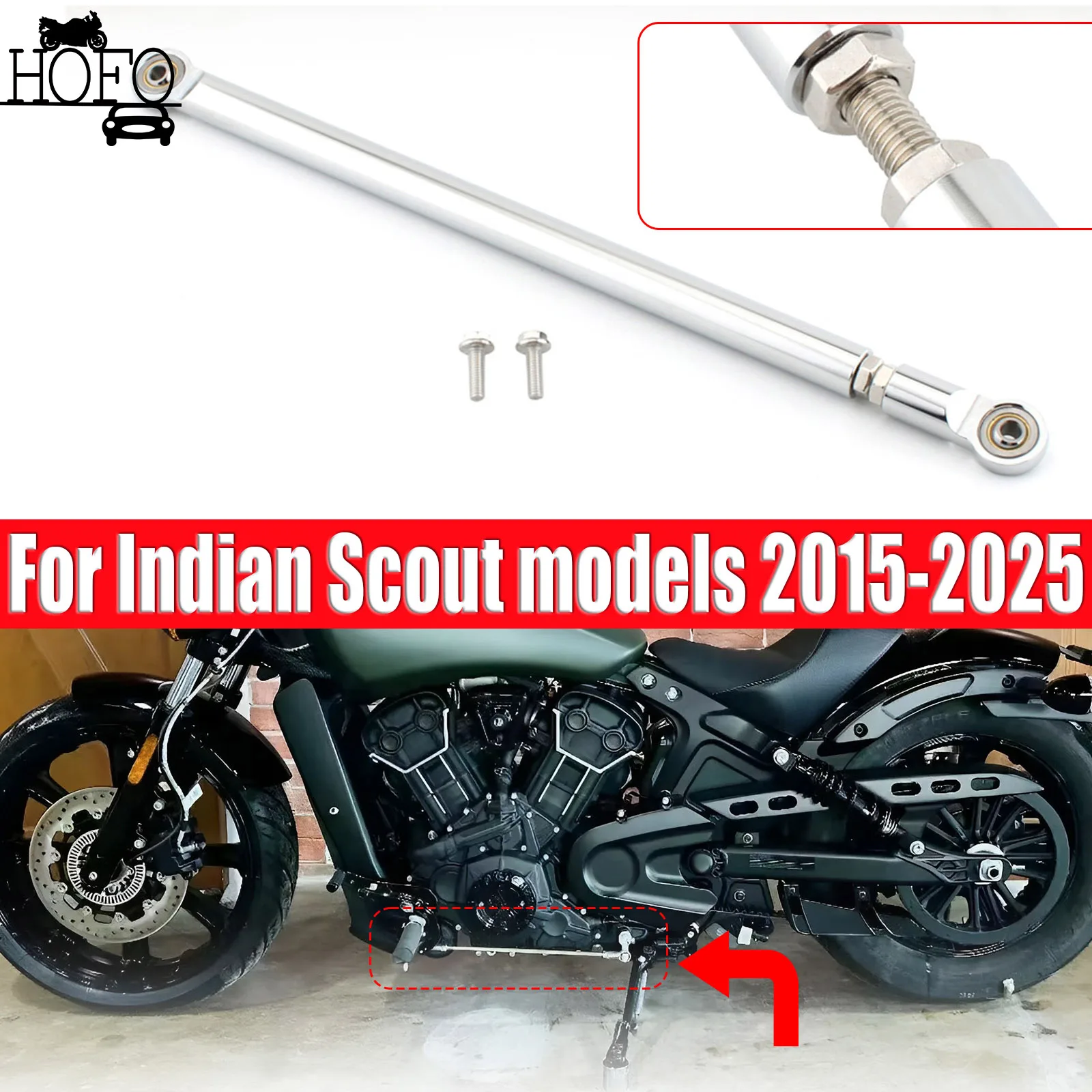 

For Indian Scout models 2015-2025 Motorcycle Shift Linkage Rod