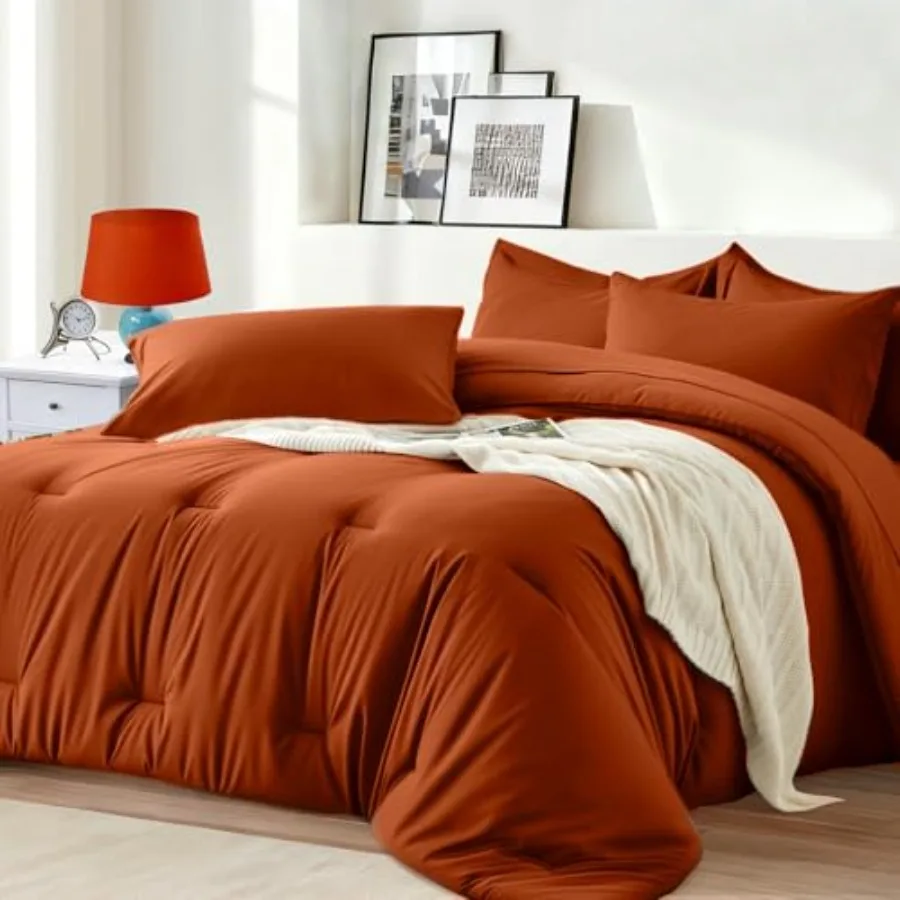 

Комплект постельного белья из 7 предметов - Мягкий комплект для кровати в сумке, уютные роскошные комплекты постельного белья с всесезонным одеялом, плоской простыней и натяжной простыней.