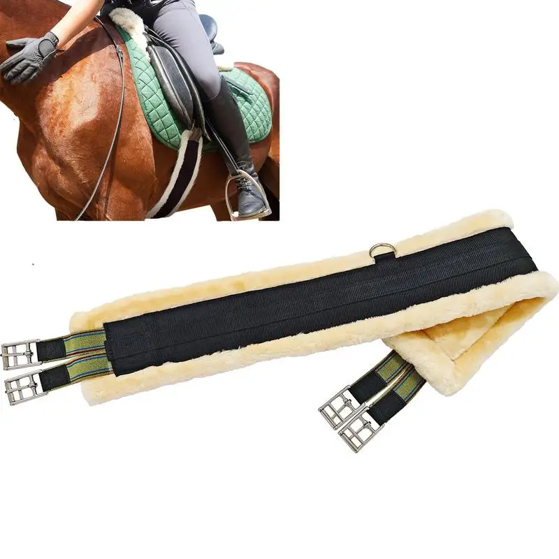 

Horses Fleece Girth Stainless Steel English Girth Fleece Horse Cinch Breathable Horse Girth Western Saddle Accessories For