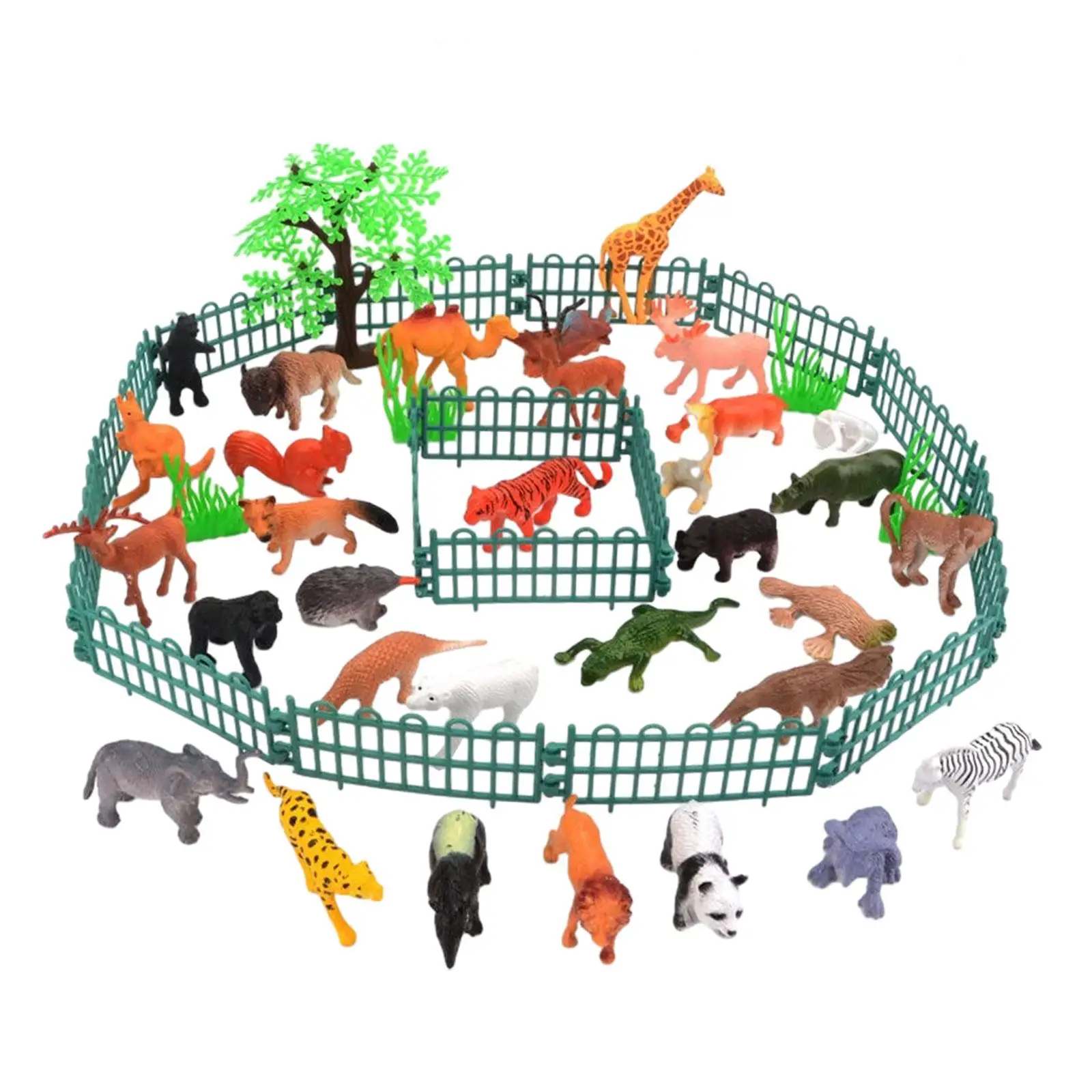 

53x Mini Wild Animal Figures PVC Desk Ornament Table Decoration Jungle Animals Figures Toys for Girls Boys Valentine's Day Gift