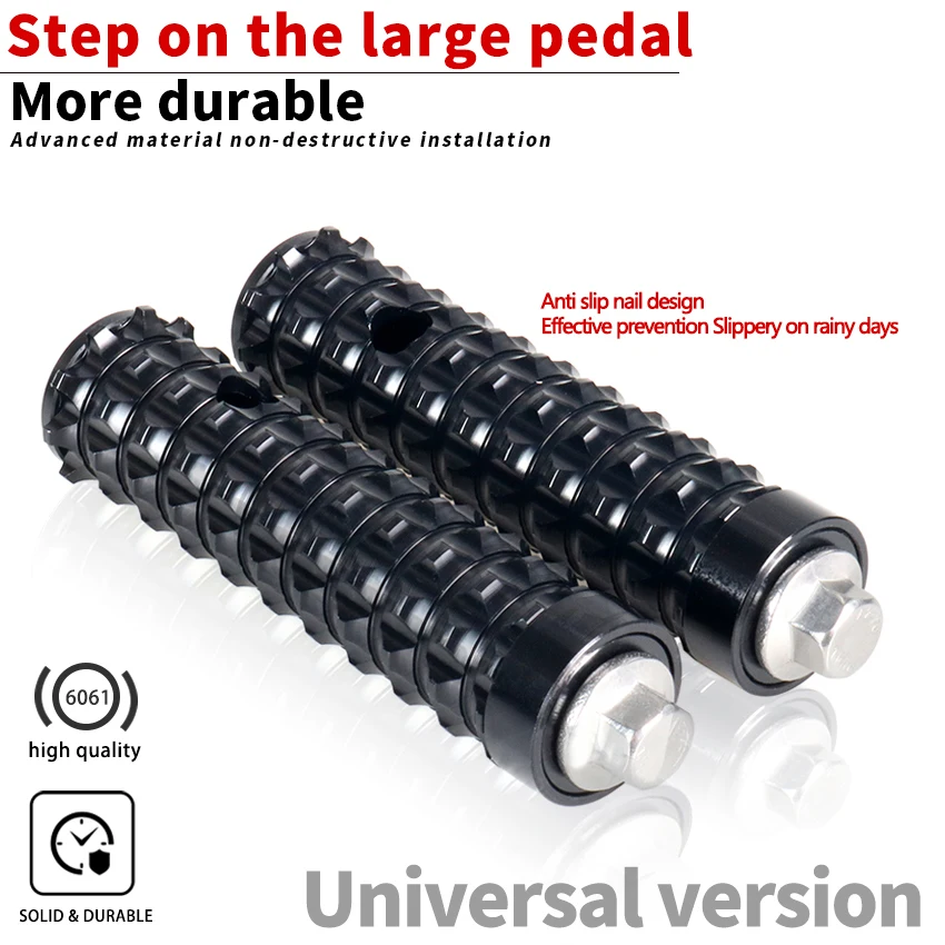 Motorcycle Foot Pegs Front Rear Footrest Shifter Peg Efficient Anti Slip Rear Footpegs Thread Rear Set Pedals 6 Colors