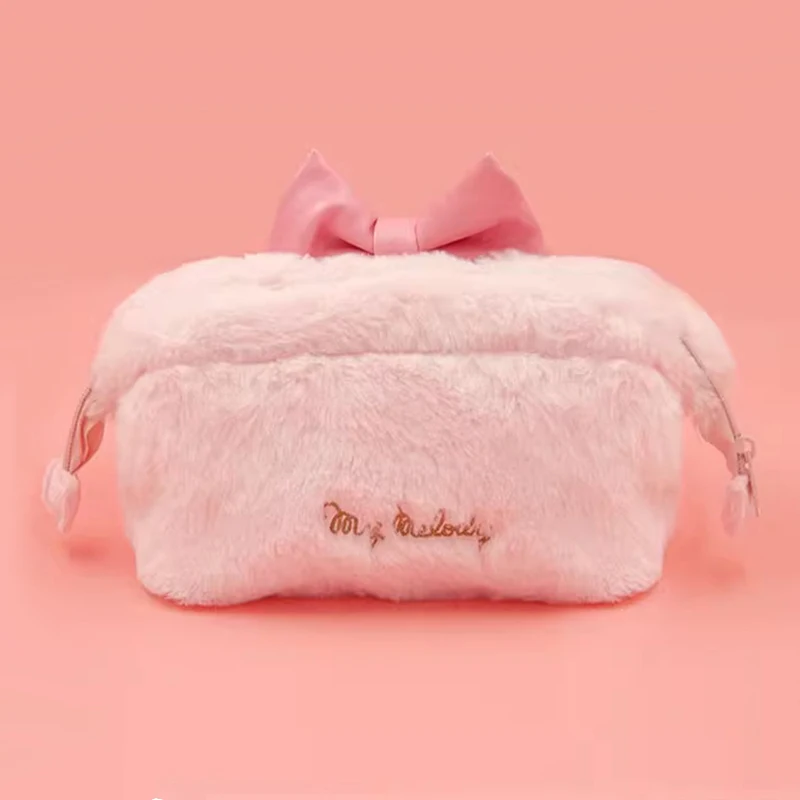 Sanrio – sac à cosmétiques en peluche My Melody cannelle Kuromi Hangyodon, porte-monnaie avec poches à cordon, cadeaux d'anniversaire pour filles, jouet pour enfants