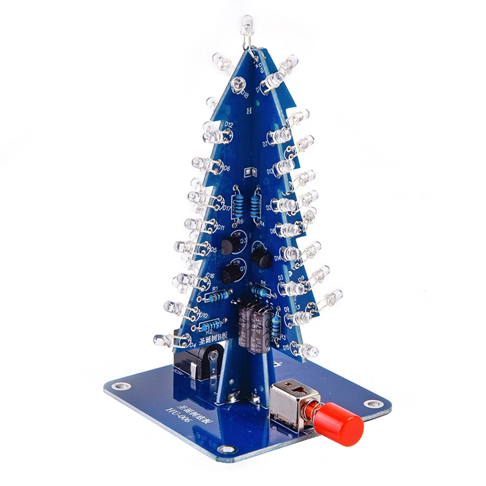 LED DIY Electronic Kit Colourful Christmas Tree Diy Soldering Kit Project With Shell DC 5V USB Power Supply