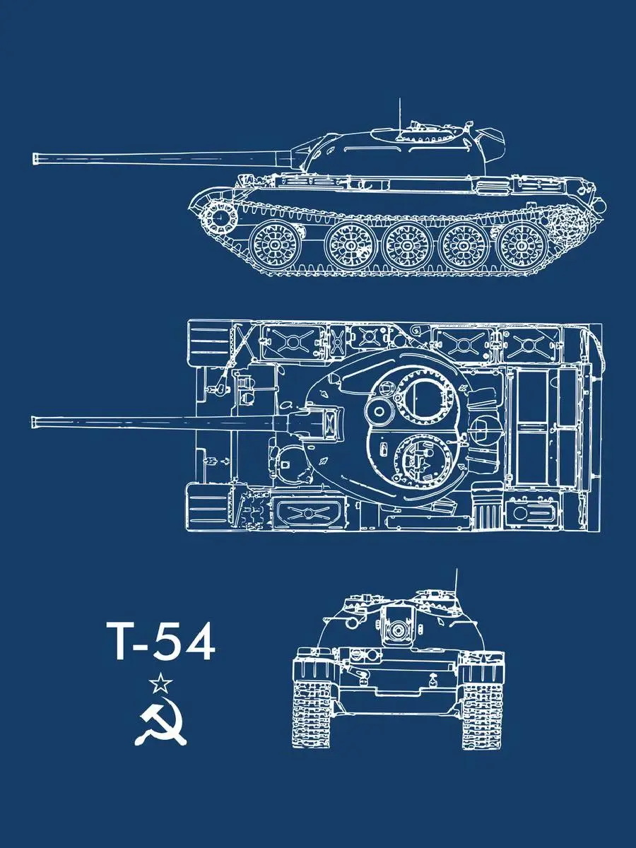 ملصق مخطط خزان T Soviet خمر ، ديكور حائط مطبوع لعشاق التصميم الداخلي ، ديكور منزلي ، مجموعة فنية