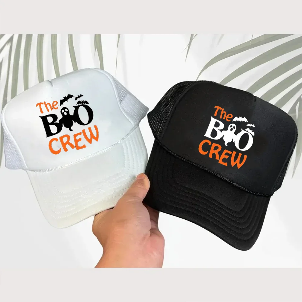 

The Boo Crew Trucker Hat Halloween Snapback Hat Gothic Spooky Season Accessories Trick or Treat Birthday Gift Party Accessories