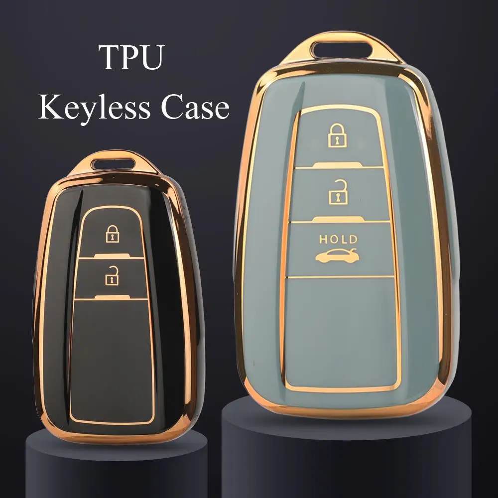 Jingyuqin Remote Soft TPU Car Key Case Protection Fob For Toyota CHR Prado Prius Camry Corolla RAV4 Hilux Fortuner Land Cruiser