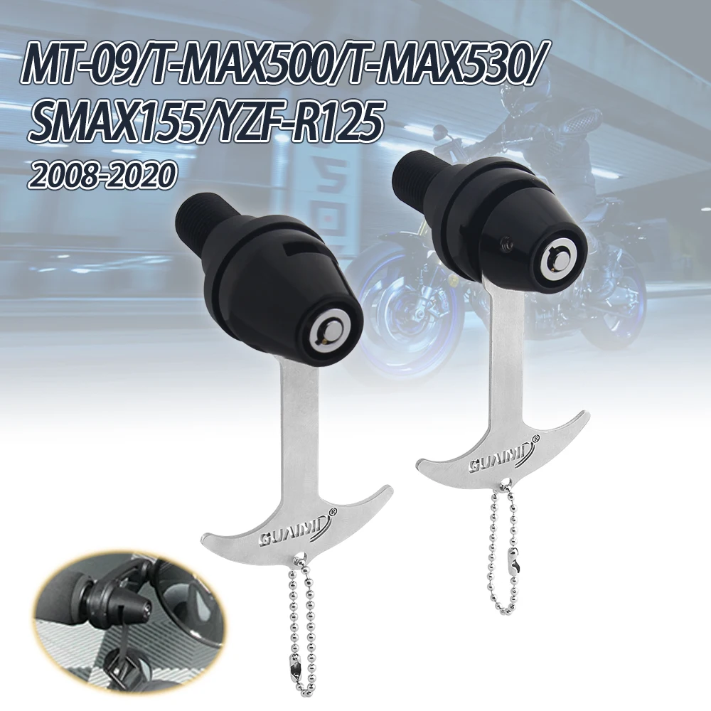 Motorcycle Handlebar Ends Helmet Lock For YZF-R125 T-MAX 500 tmax530 SMAX155 MT09 Motorbike Accessories Anti Theft Security Lock