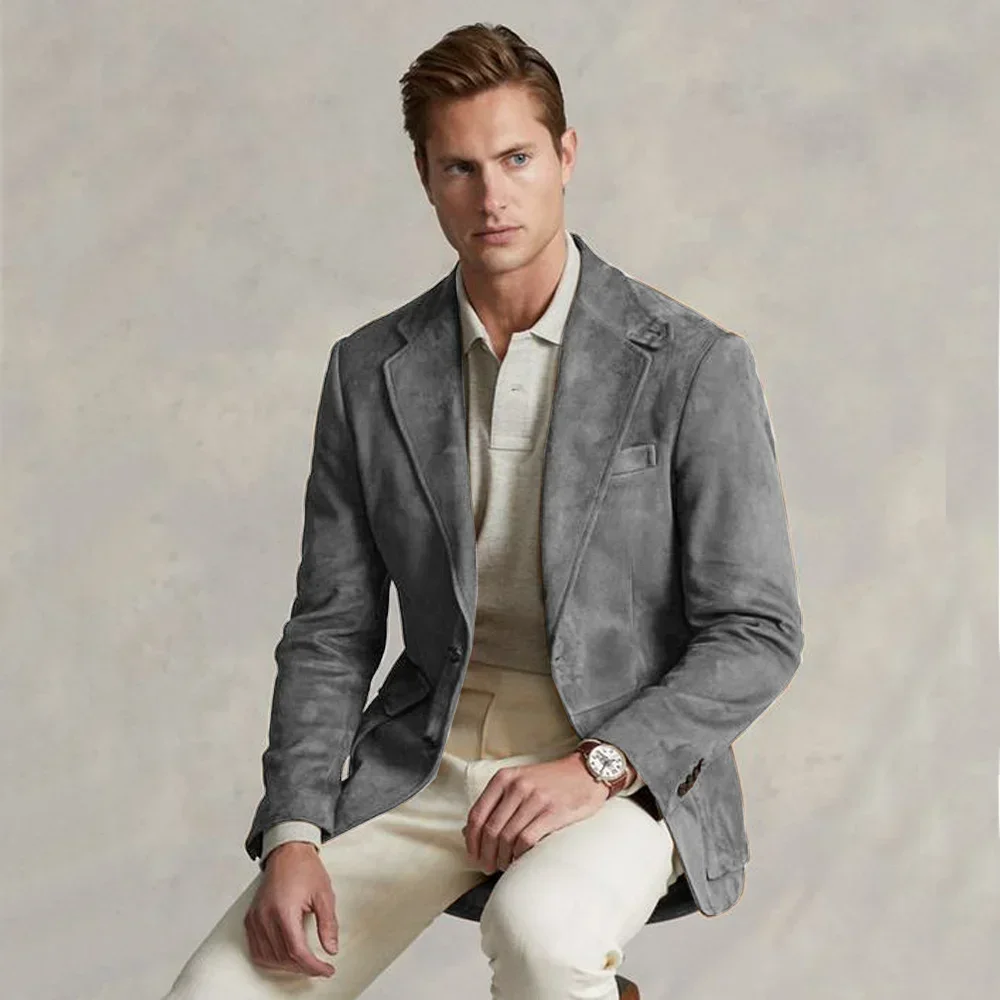 

A3730 Fashion Solid Color High-end Brand Casual Business Men Suit Tops Jacke Coat