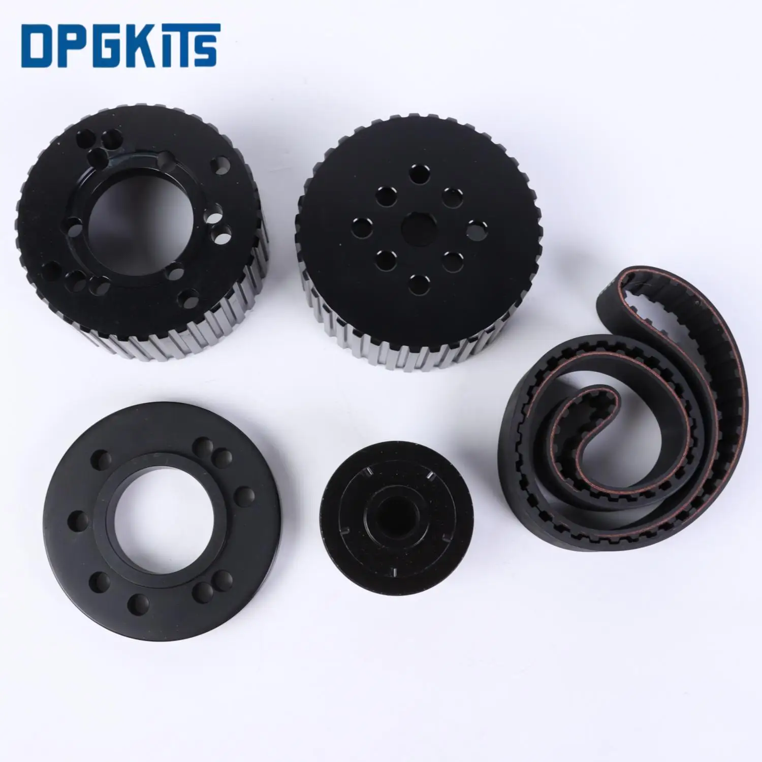 Billet Aluminum Gilmer Belt Drive Pulley Kit For Big Block Mopar BBM 383 440 361 383 400 413 426W 426 Cogged belt Black