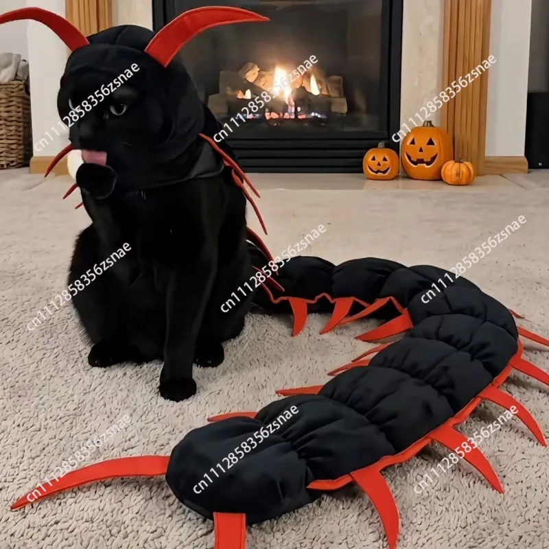 Cat Centipede Clothes Headgear Halloween Cosplay Dress Up Props Pet Head Ornaments Adjustable Velcro