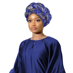 Braids Cashew Turban Cap for Lady African Women's Headwrap Bonnet Nigeria Autogele Headtie Muslim Turbante Mujer