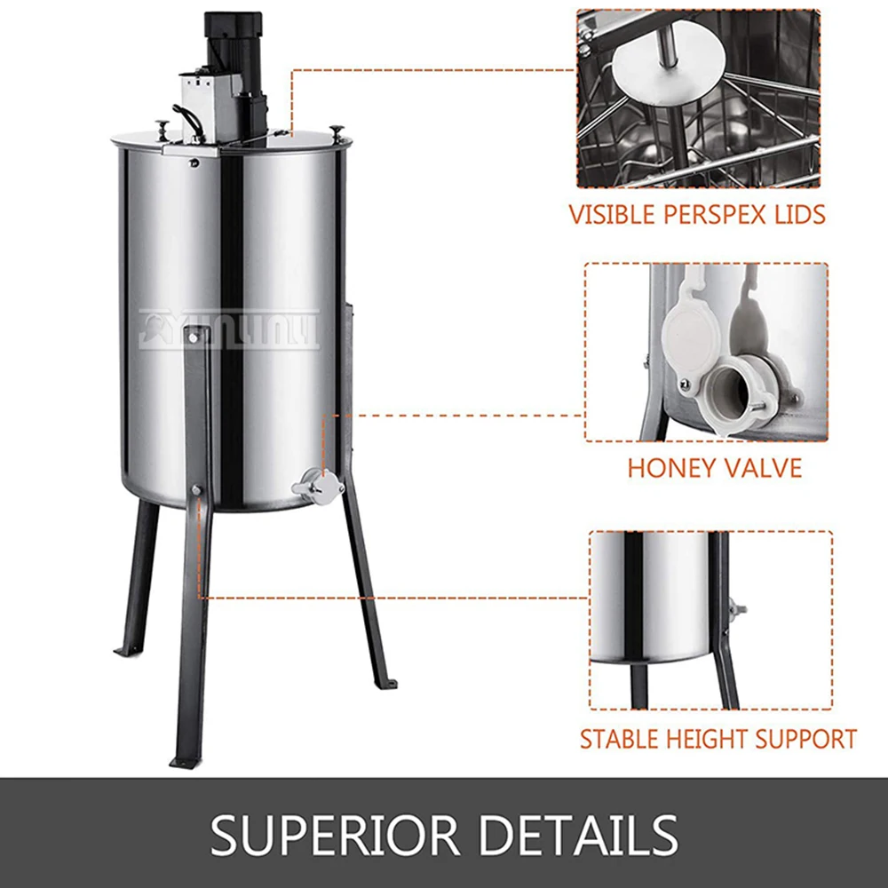 전기 꿀 셰이커 스테인레스 스틸 3 프레임 꿀 추출기 삼각대 꿀벌 벌집 장비