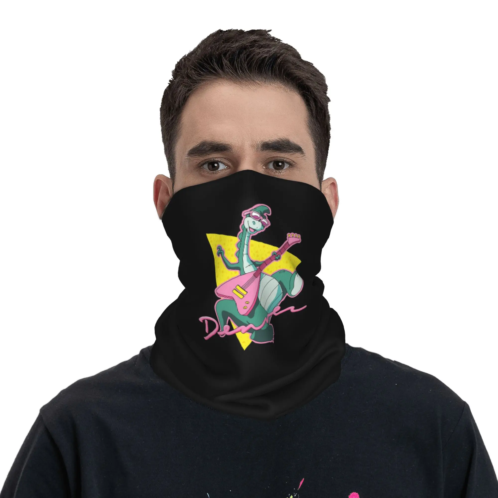 Animated Denver The Last Dinosaur Bandana Neck Gaiter Printed Wrap Mask Scarf Balaclava Running Unisex Adult Breathable