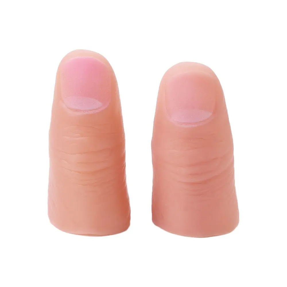 2Pcs Thumb Tip Finger Fake Magic Trick Close Up Vanish Appearing Finger Trick Props Toy Funny Prank Party Gifts