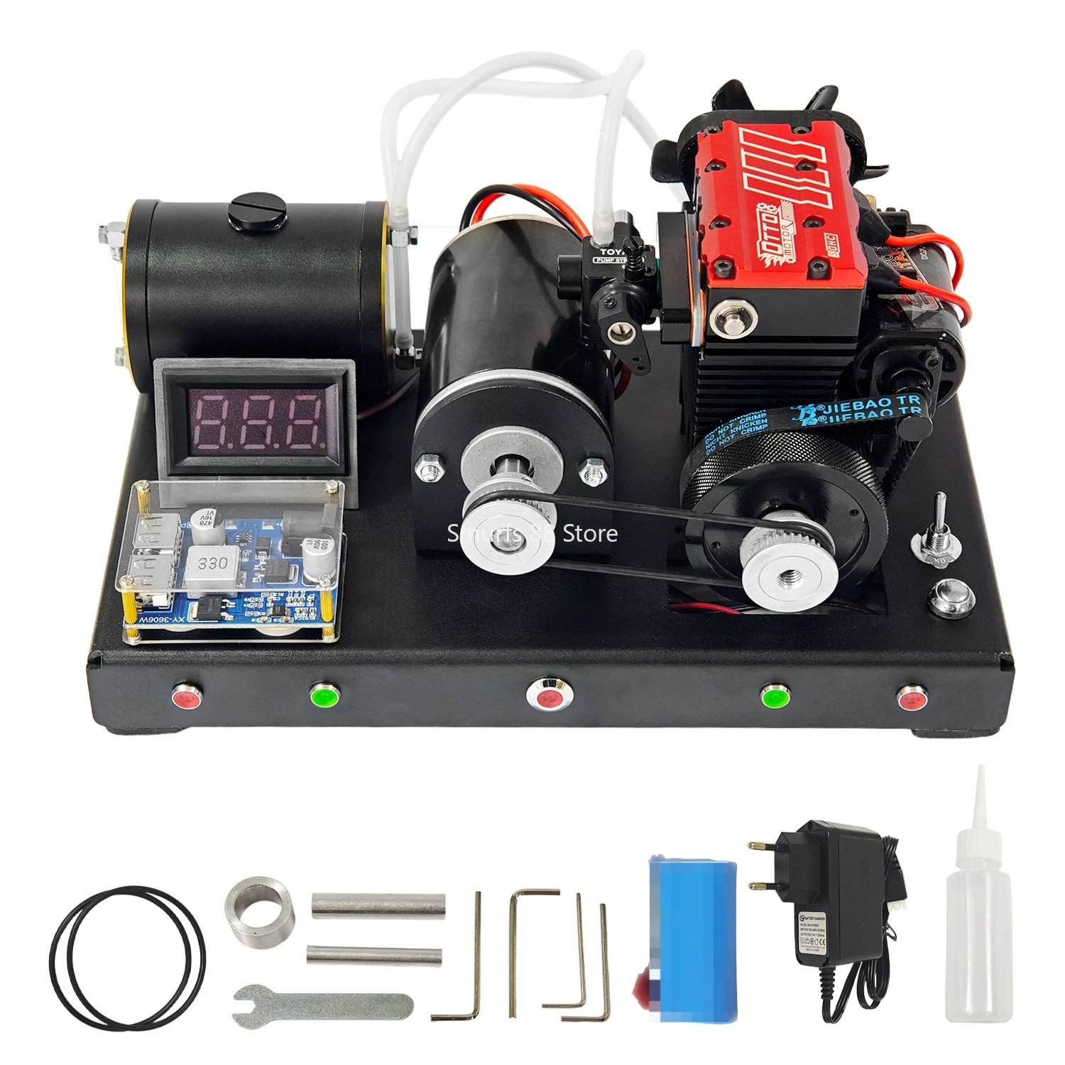 

TOYAN FS L200AC Engine Model with Metal Starter Base Finished Product 7cc Inline Two Cylinders Four Stroke Engine Model Toys