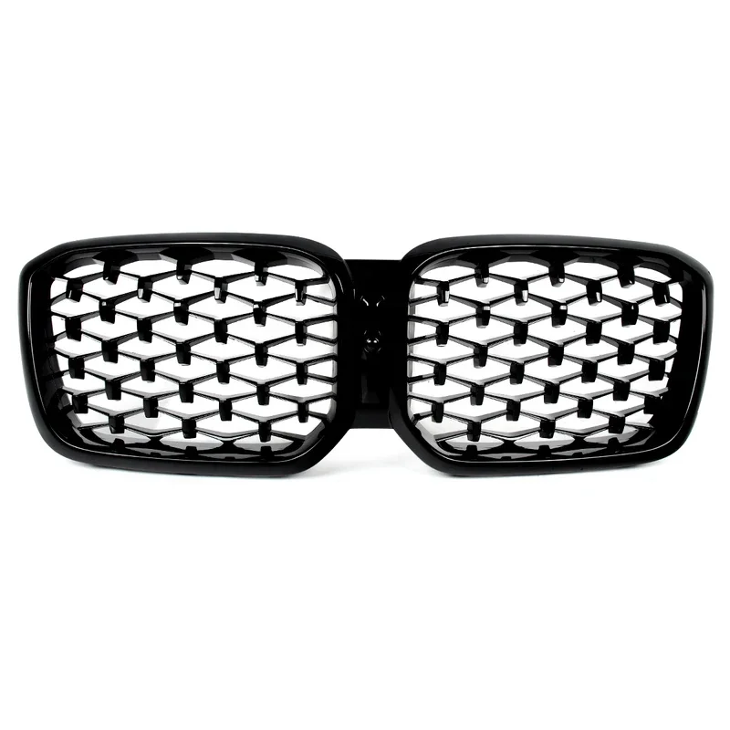 For BMW 2022 2023 X3 X4 G01 G02 Diamond Style Gloss Black Front Kidney Grill Grille