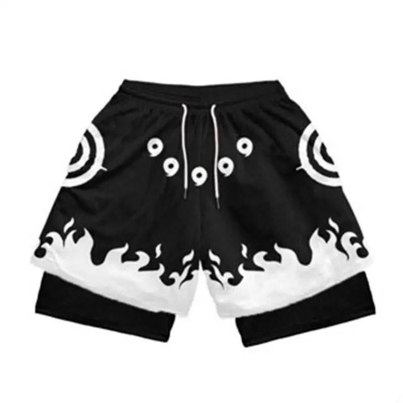 Berserk-pantalones cortos deportivos 2 en 1 para hombre, Shorts de secado rápido para correr, entrenamiento de gimnasio y Fitnes