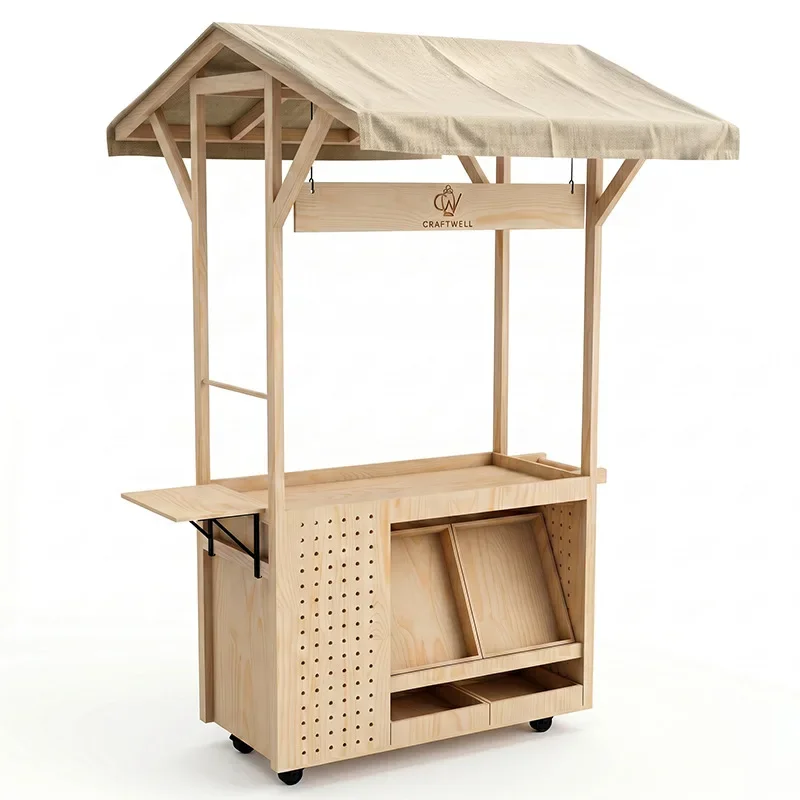 Outdoor Market Mobile Booth Cart Coffee Dessert Cart