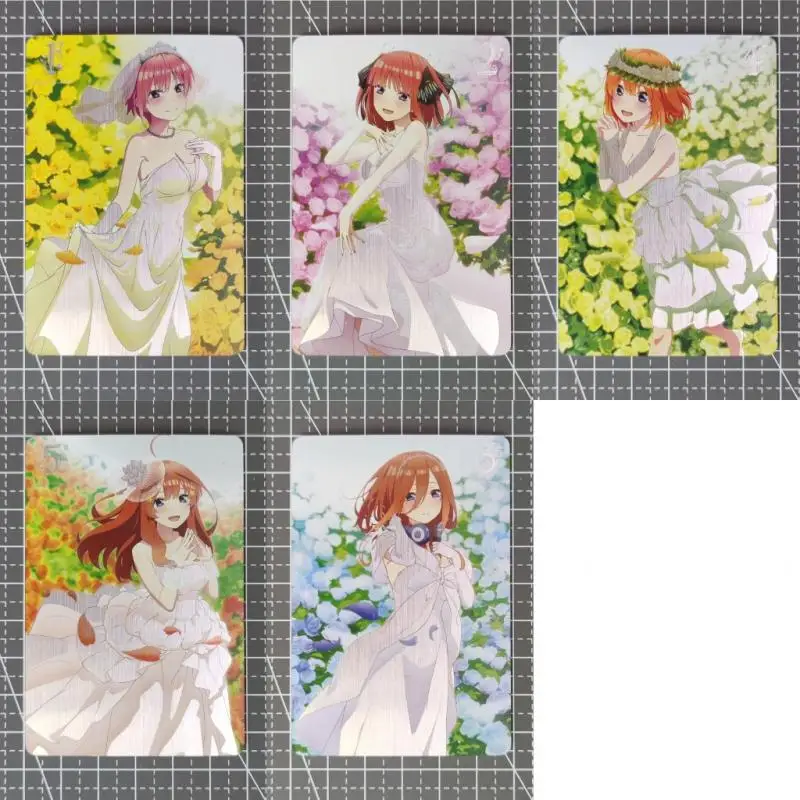 5PC/Set Anime Goddess Story DIY ACG Nakano Nino Miku Yotsuba Flash Card Collectible Card Christmas Birthday Present