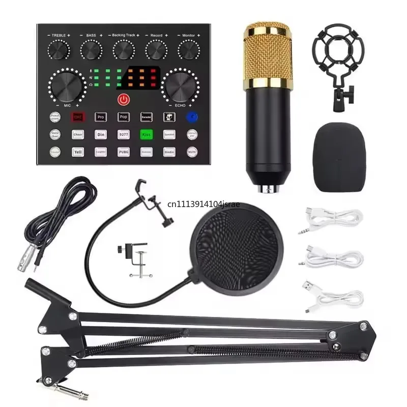 BM800 USB Condenser Microphone Kit with Sound Card, Professional Studio Recording Mic for Podcasting, Live Streaming