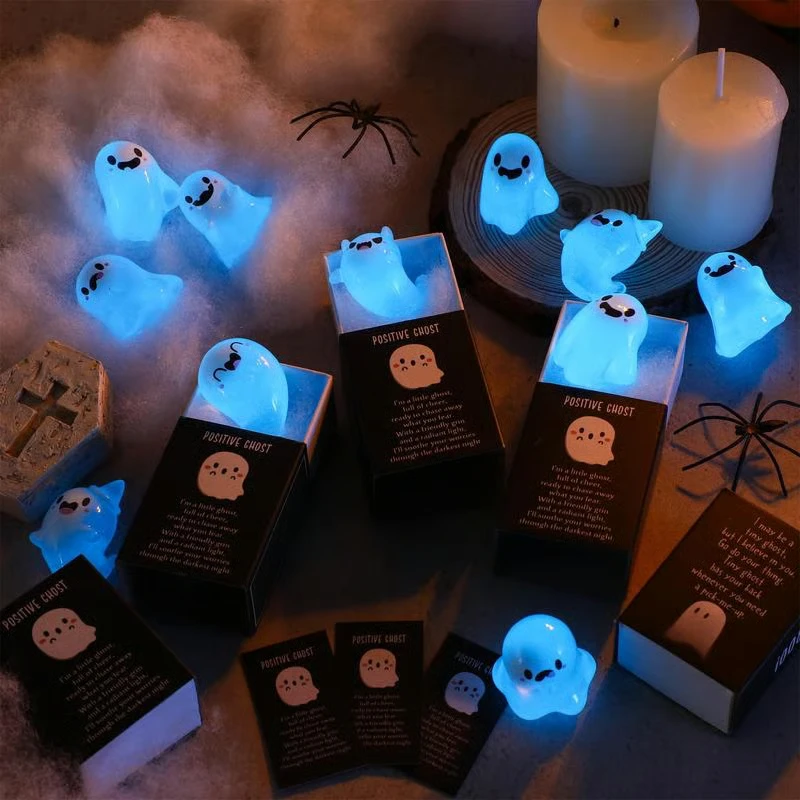 Boîte surprise mystère qui brille dans le noir – Jouet interactif de maison hantée avec figurines LED cachées pour les soirées d'horreur et la chasse au trésor