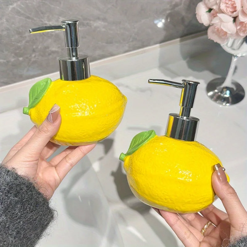 1/2pcs Lemon Shape Lotion Dispensing Bottle Hand Sanitizer Pump Shower Gel Storage Bottle Home Liquid Soap Dispenser
