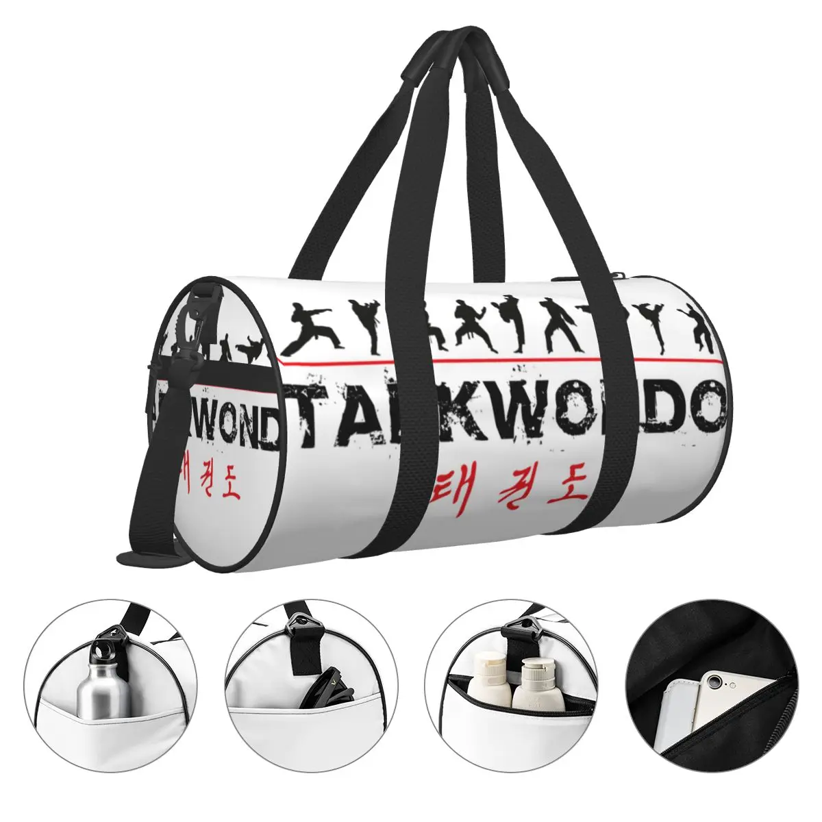 Taekwondo Gym Bag Fighters Korean Waterproof Sports Bags with Shoes Travel Printed Handbag Funny Fitness Bag For Male Female