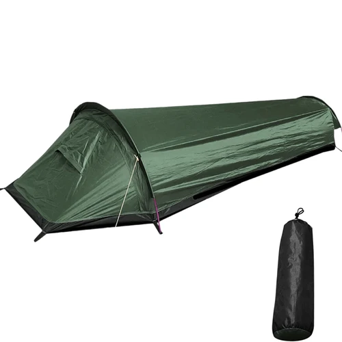Tienda de campaña para una sola persona, saco de dormir compacto ultraligero para exteriores, mayor espacio, impermeable, cubierta para mochilero, senderismo
