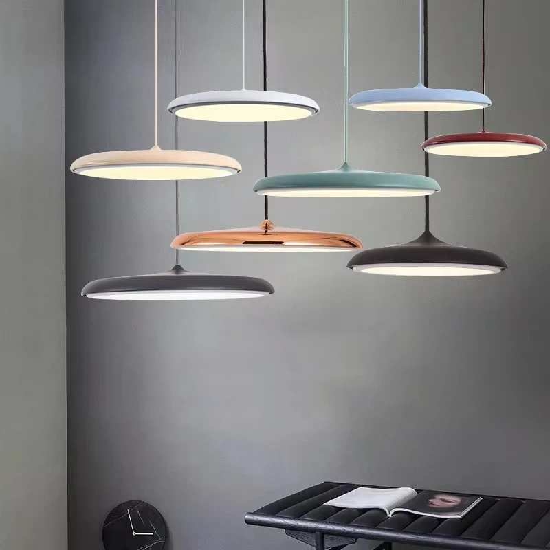 Lámpara colgante Led de estilo nórdico para luz sobre la mesa, accesorio colgante para cocina, comedor, platillo volador, decoración del hogar