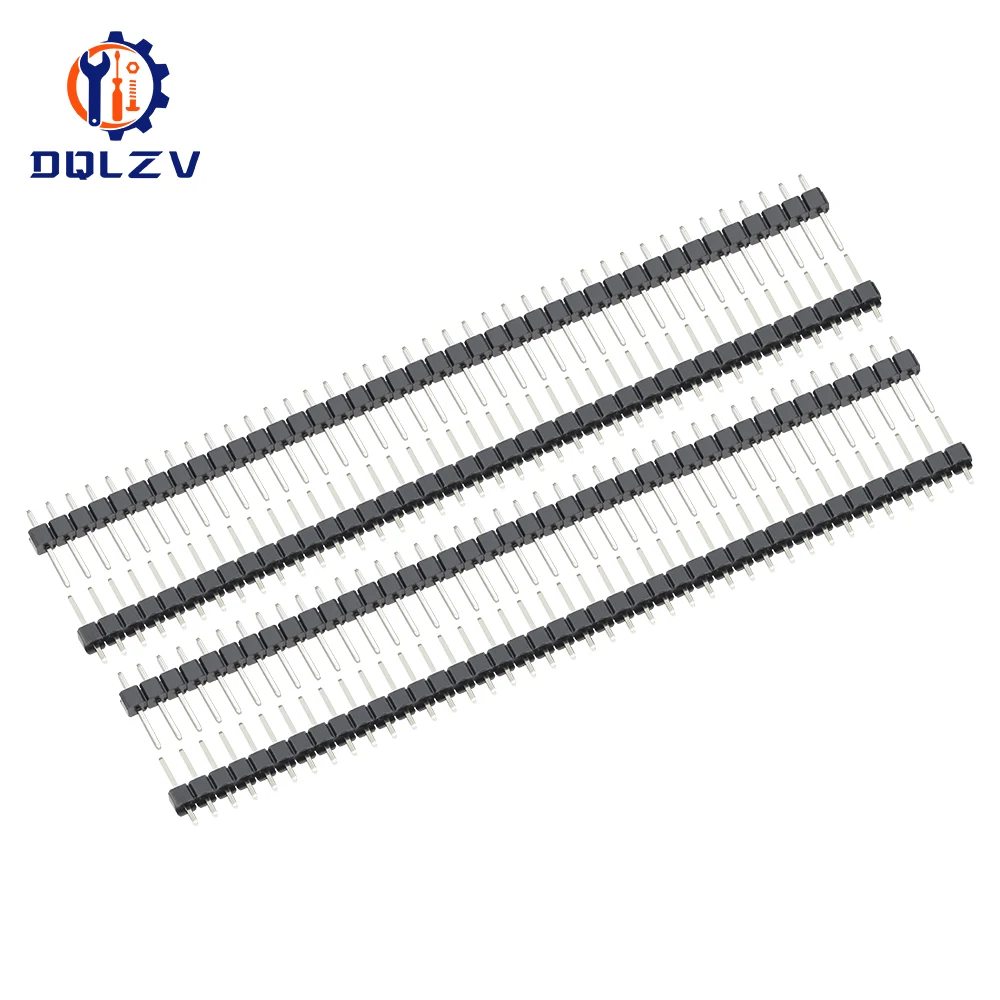 2.54mm Pitch Pin Header Single Row Male Breakaway PCB Board Connector Straight Pin Pinheader Plug 1*2P~40Pin