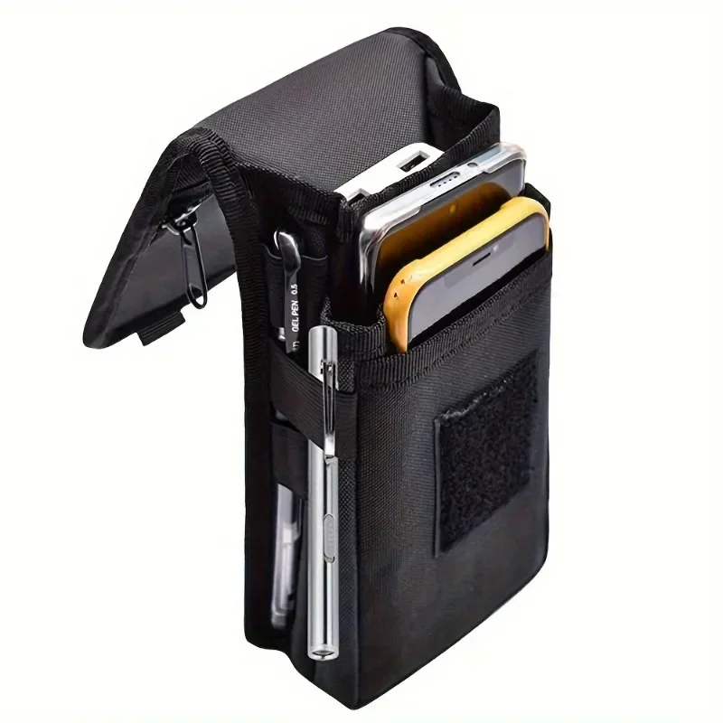  6.3 Inch Bag Multi-Functional Mobile Phone Bag Oxford Fabric Pocket Black Cell Phone Belt Pouch Case Men's Outdoor Bag view 6