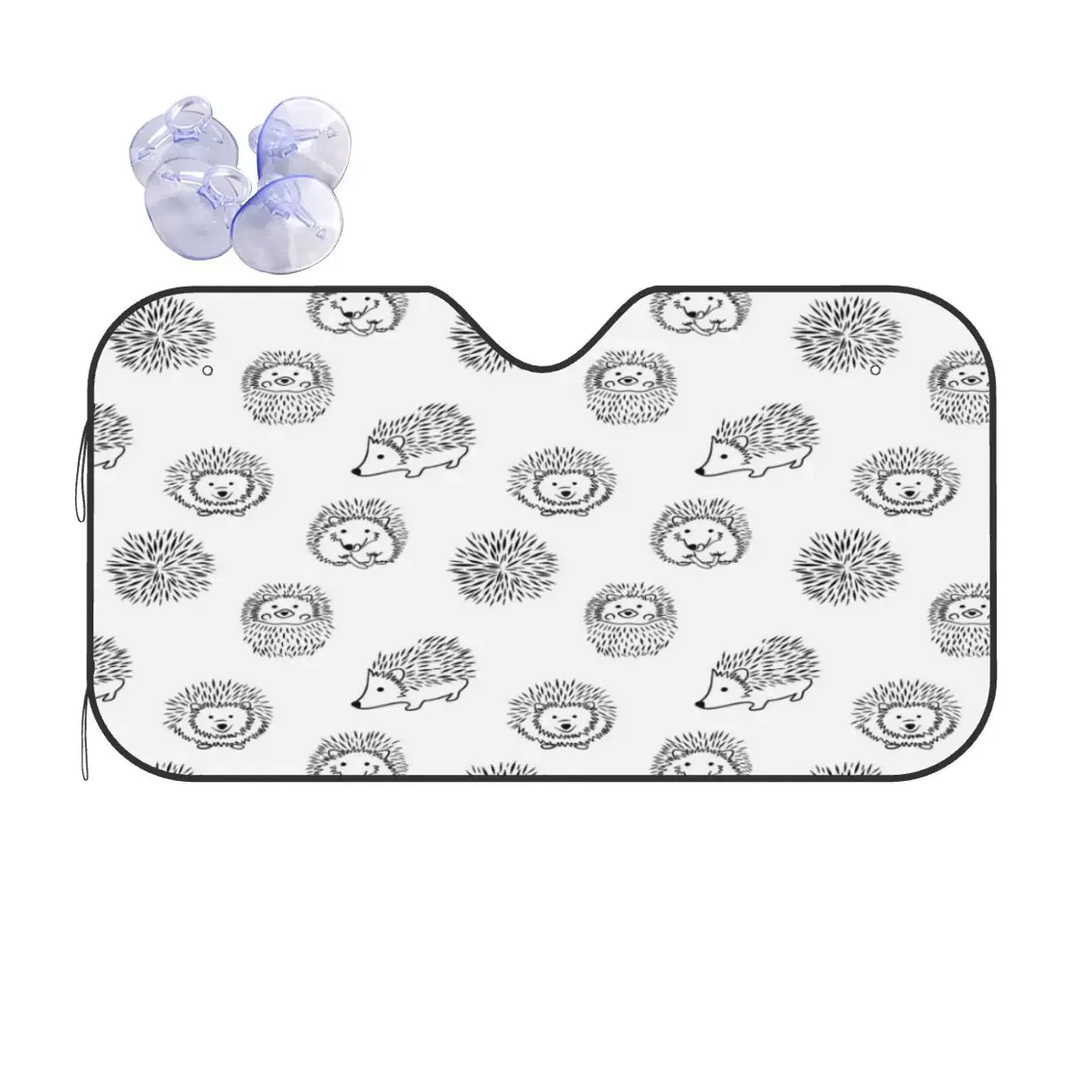 

Cute Hedgehog Plaid Cartoon Funny Windshield Sunsha 70x130cm Collage Art Gift Aluminium Foil Sun Visor Sun Sha Protect
