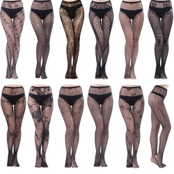 Novelty Women Fishnet Pantyhose Sexy Hollow Tights Women Lace Black Thigh High Stockings Sexy Lingerie Plus Size Female Tights