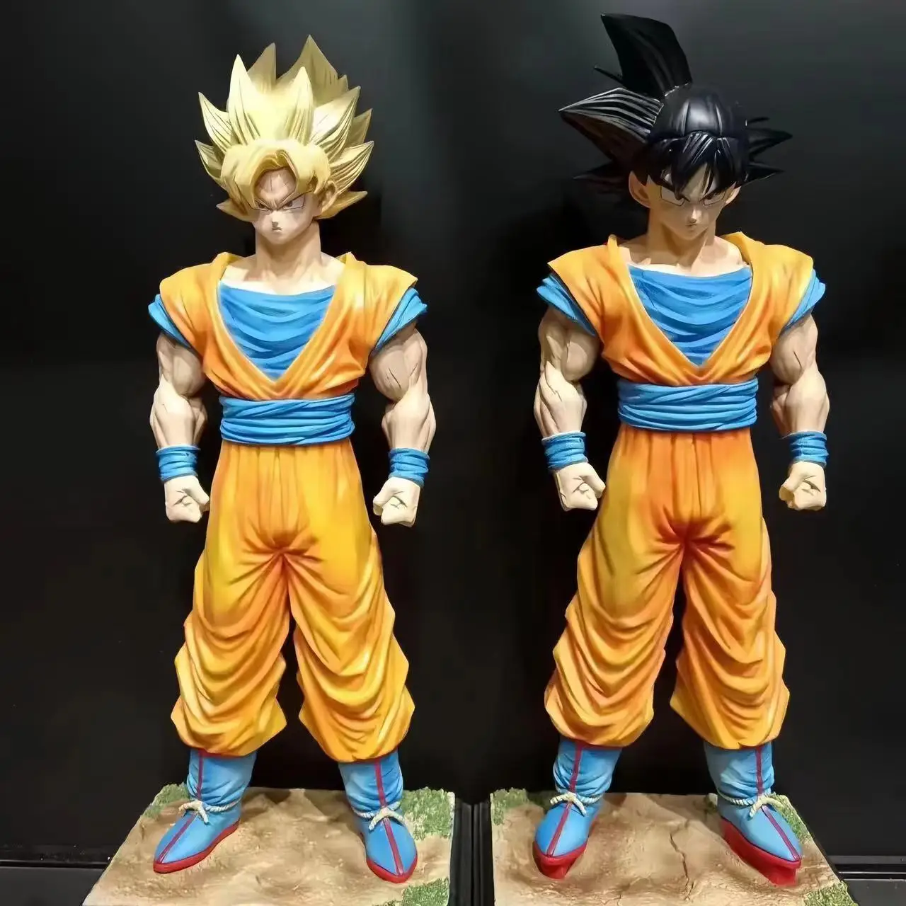 Dragon Ball Z Son Goku Standing Posture Duopoly Statue, Action Figure Anime, Modelo Super Saiyan, Coletar ornamentos, Presentes Toy Boy