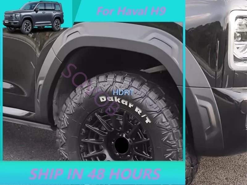 Fender Flare Wheel Hub Eyebrow Trim For Great Wall GWM Haval H9 2024+ Exterior Sticker Cover Protector Exterior Accessories Rear