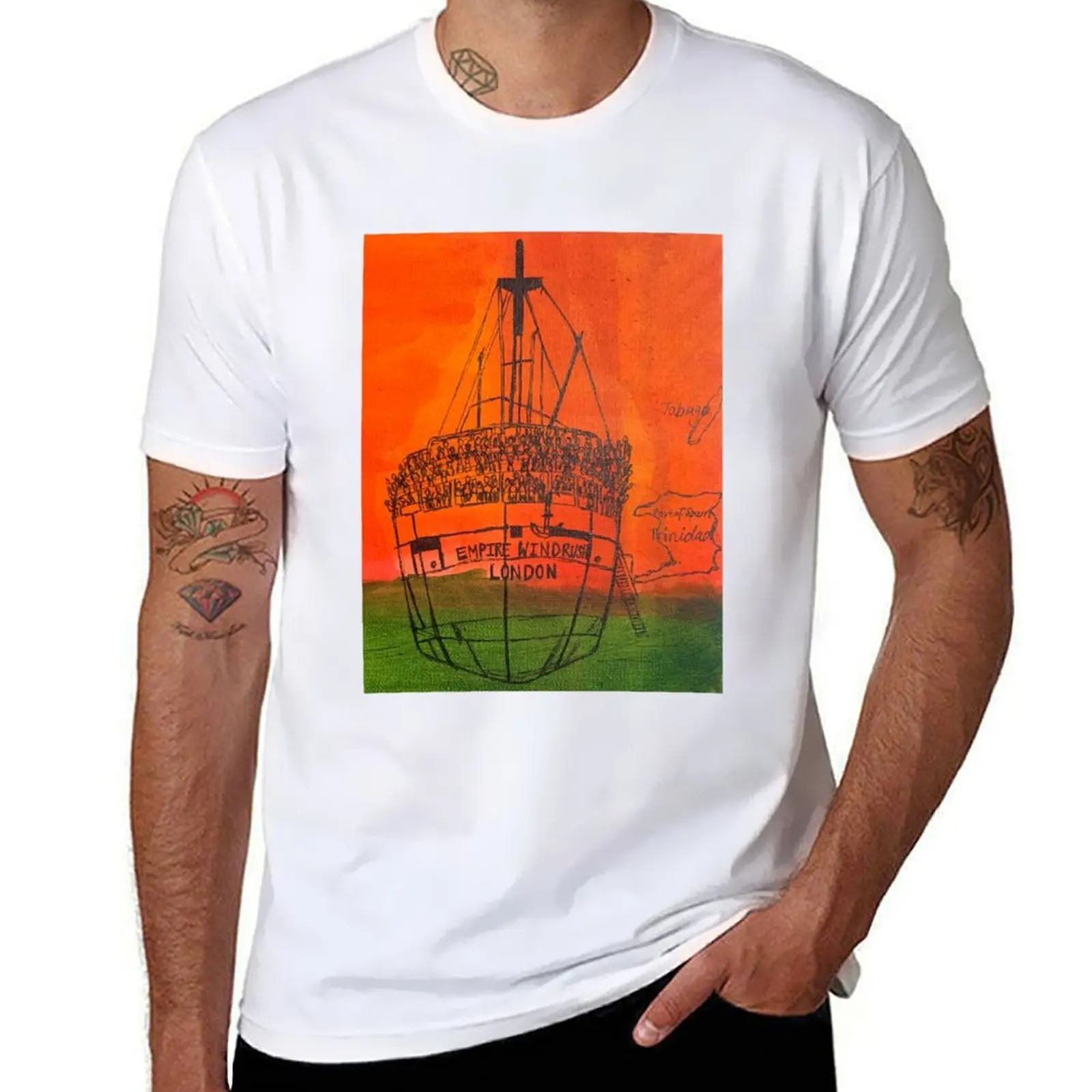 

Windrush T-Shirt t shirt man plain cotton tshirt 100% T-Shirt