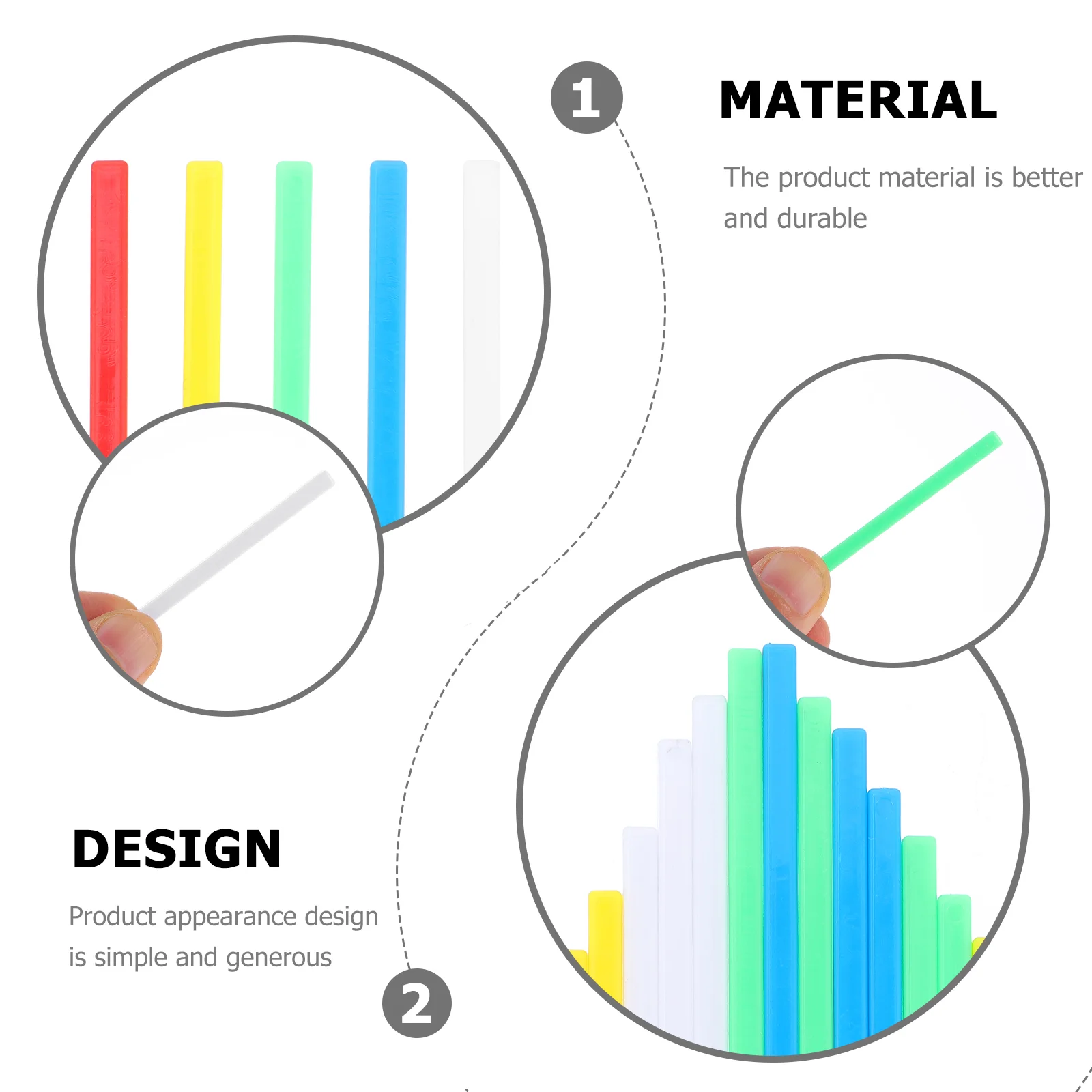 2-Beutel, quadratisch, Zählstab, Kinderspielzeug, Spielzeug, Puzzle, Kinder, Arithmetikstäbe, Kunststoff, Mathematik, Vorschule, bunt